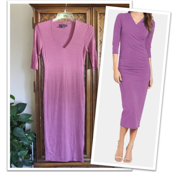 🌟FREE with purchase🌟 American Dream V-Neck Fitted Midi Dress - Size XS - Picture 14 of 14